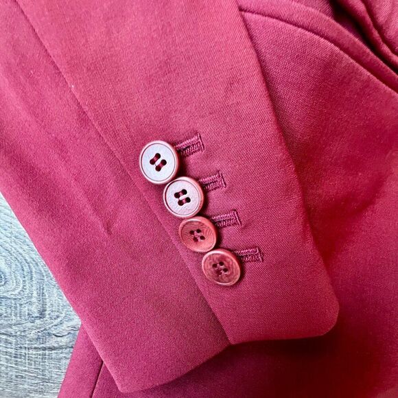 Theory Blazer Wool Crimson Lined Pockets Work Wear Office Jacket Professional - Picture 2 of 8